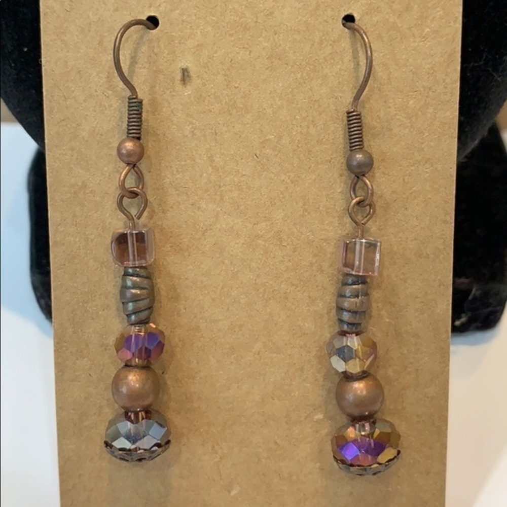 💐5/25 long faceted crystal dangle fine glass